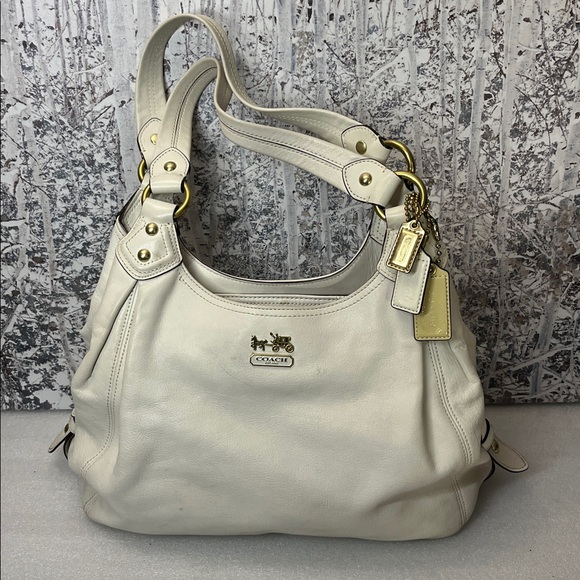 Coach Vintage Y2K Madison Maggie White Leather Shoulder Bag w/3 Hangtags! 14336 - Picture 1 of 16